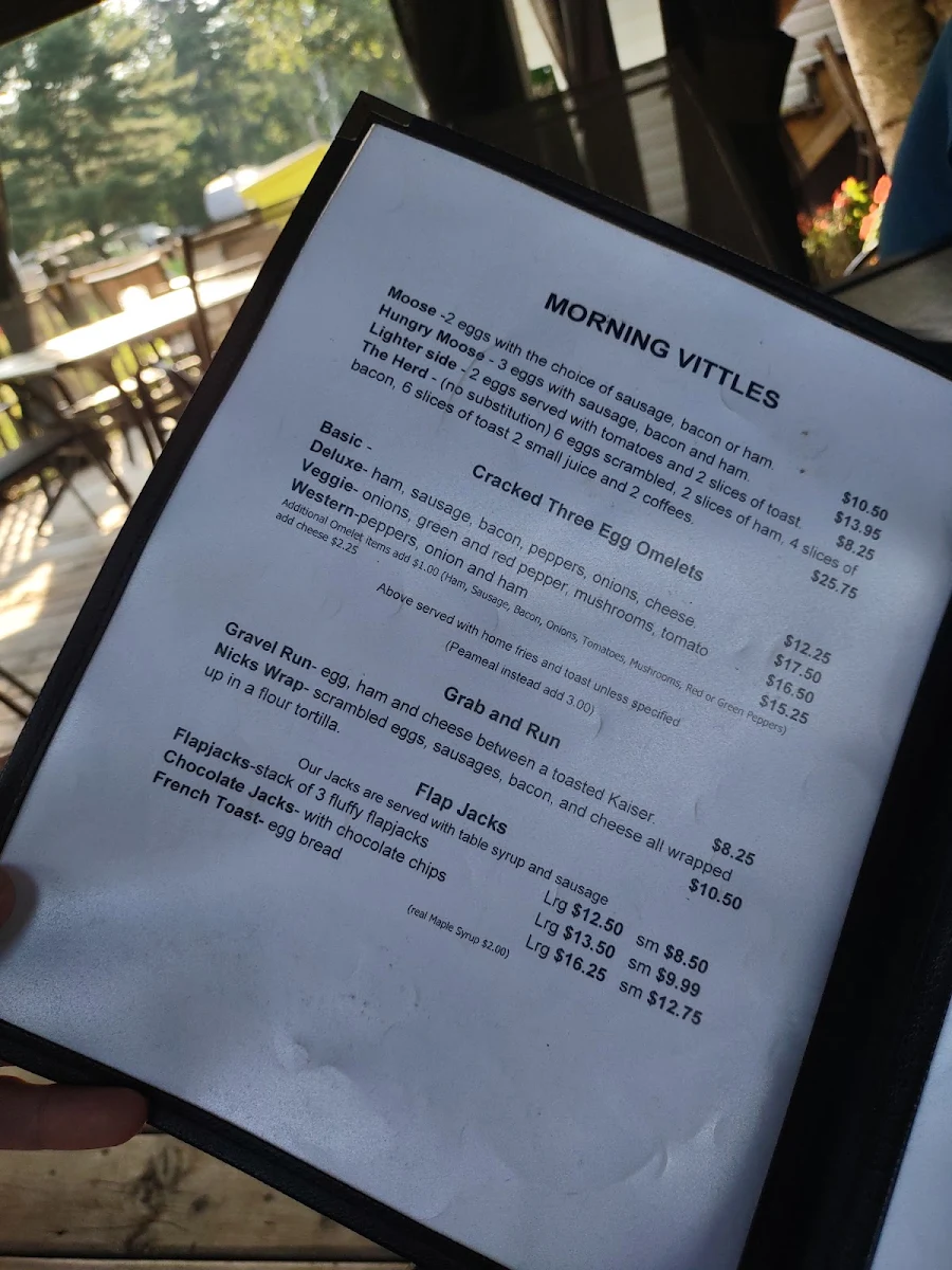 Menu, Marble Lake Lodge - Home Of The Hungry Moose Restaurant and WSC Survival School
