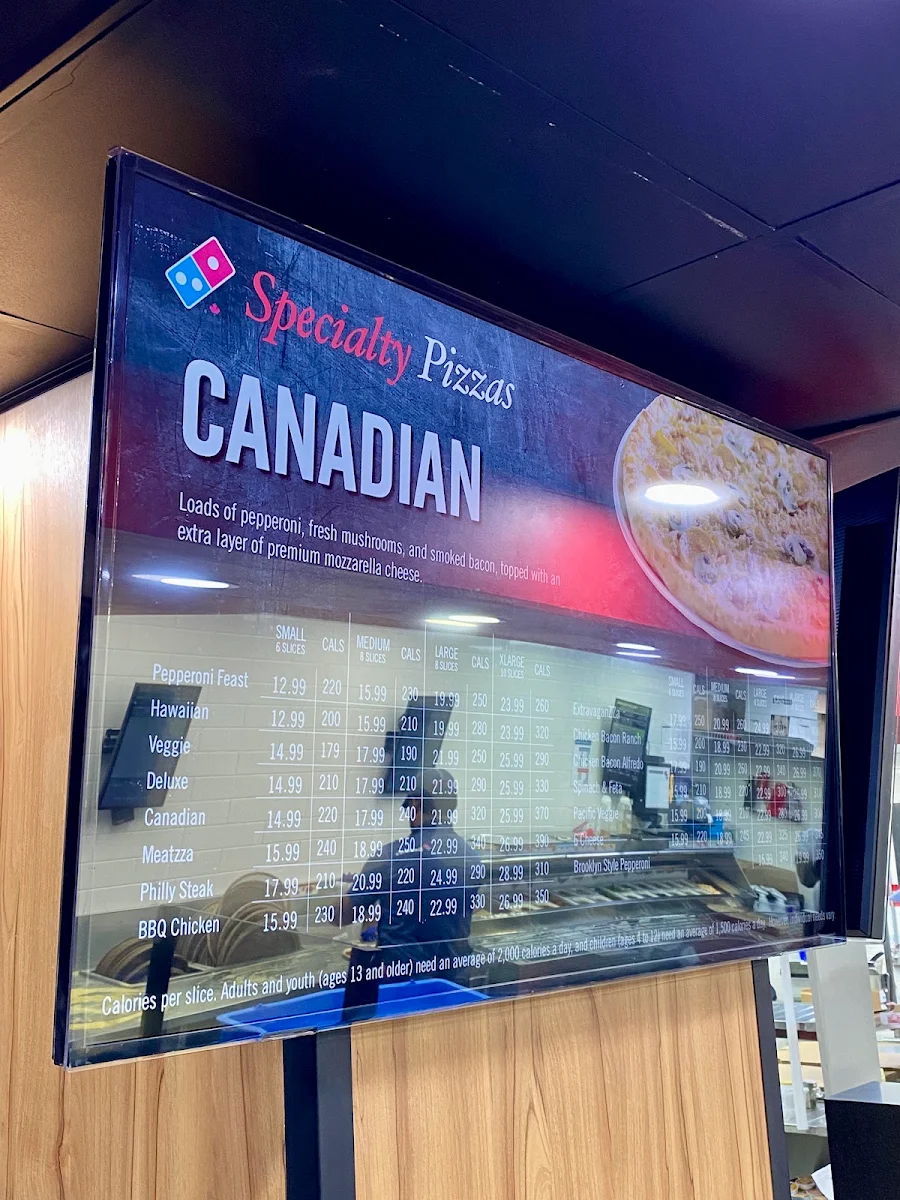 Menu, Domino's Pizza