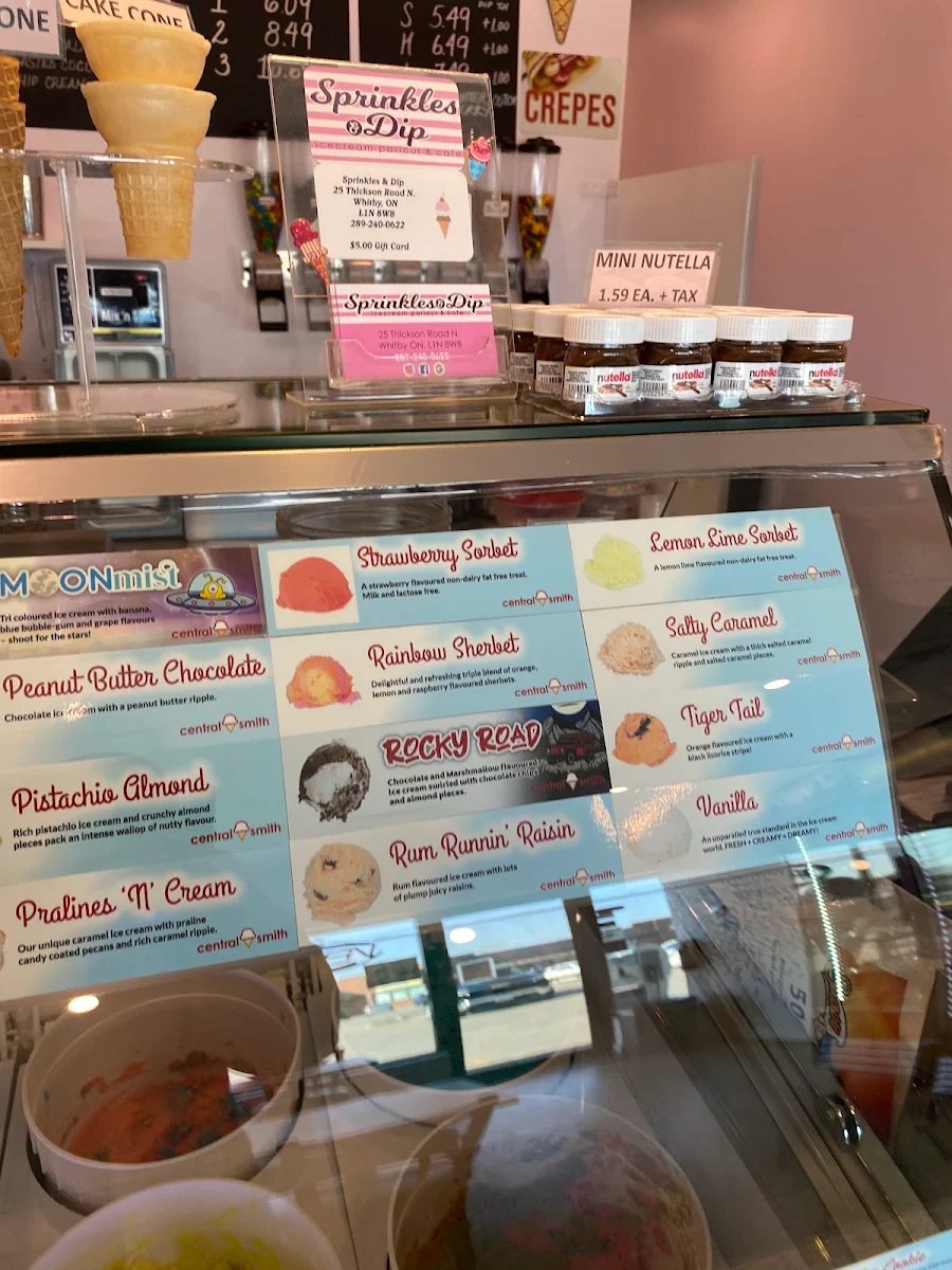 Menu, Sprinkles & Dip