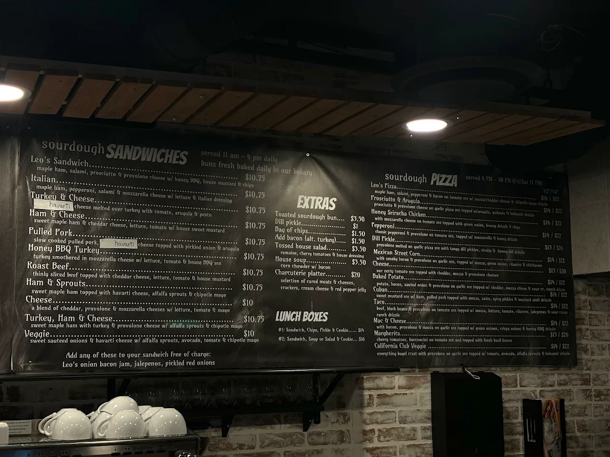 Menu, Leo's Cafe