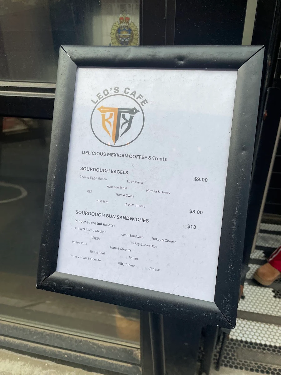 Menu, Leo's Cafe
