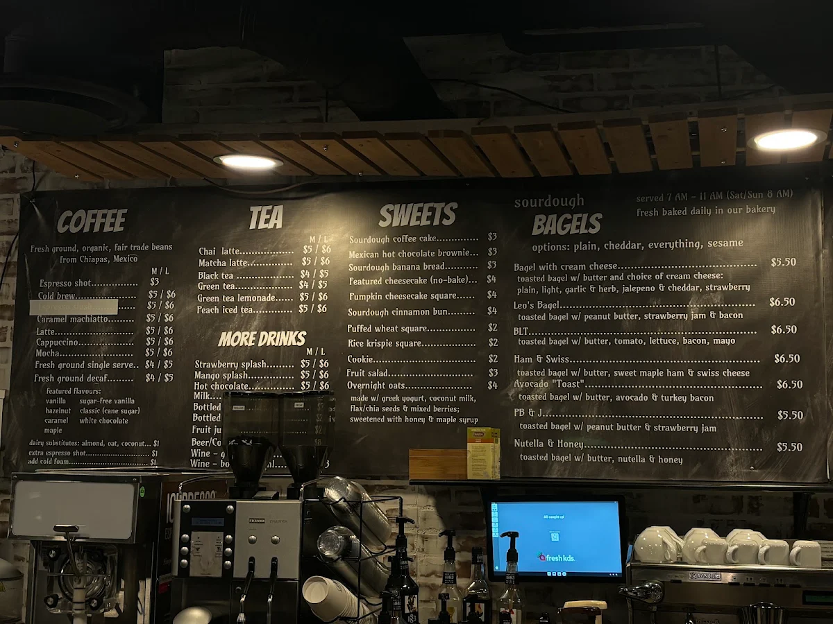 Menu, Leo's Cafe