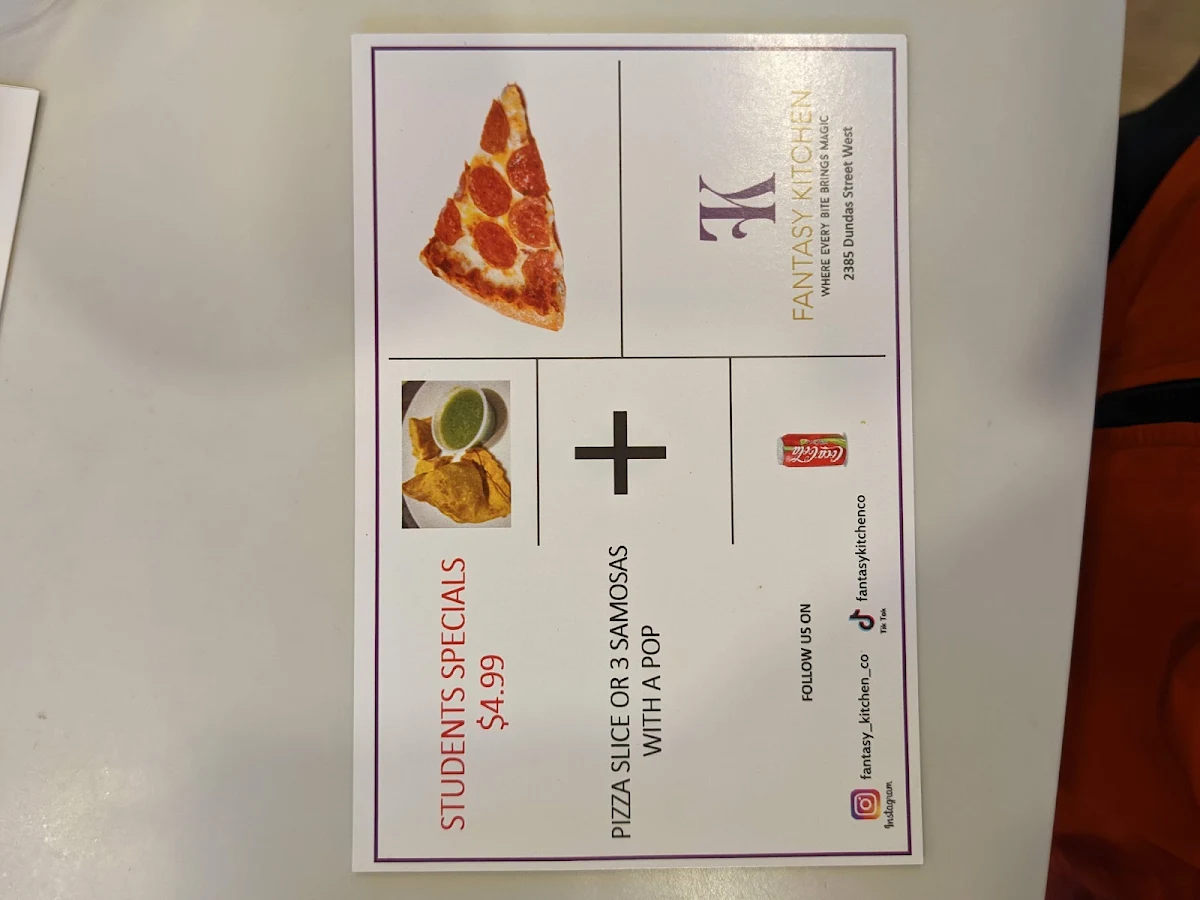 Menu, Fantasy Kitchen