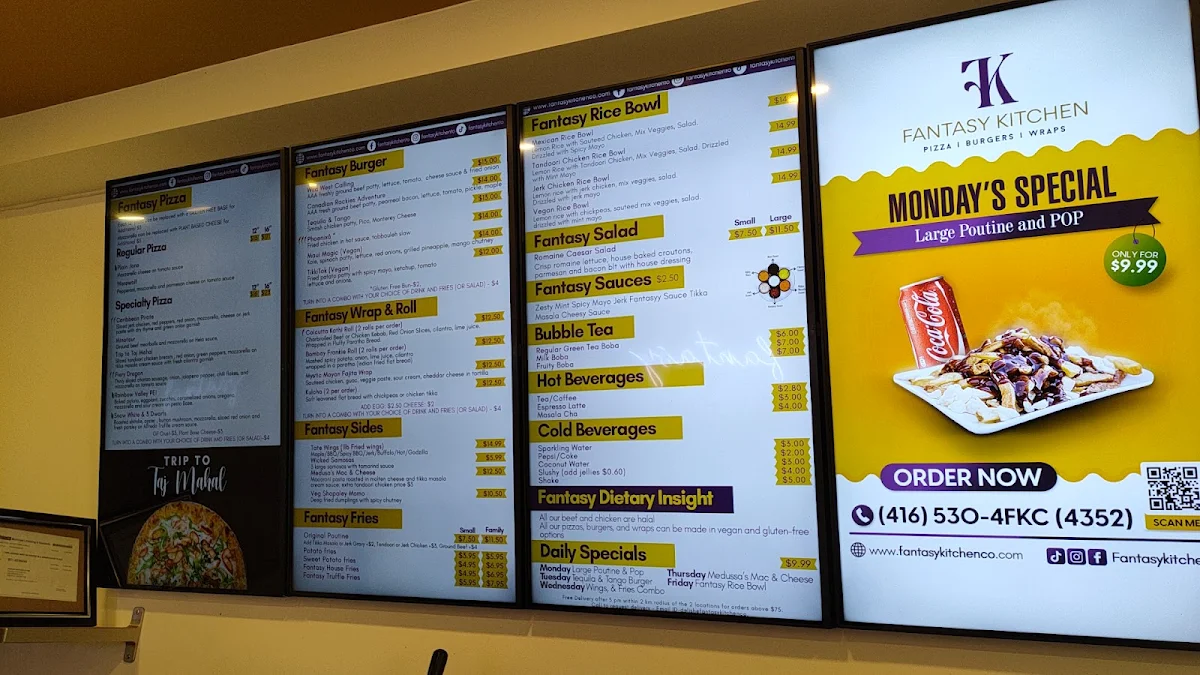 Menu, Fantasy Kitchen