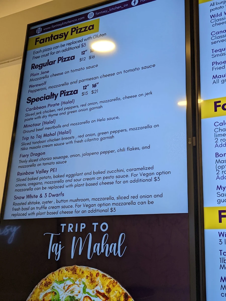 Menu, Fantasy Kitchen