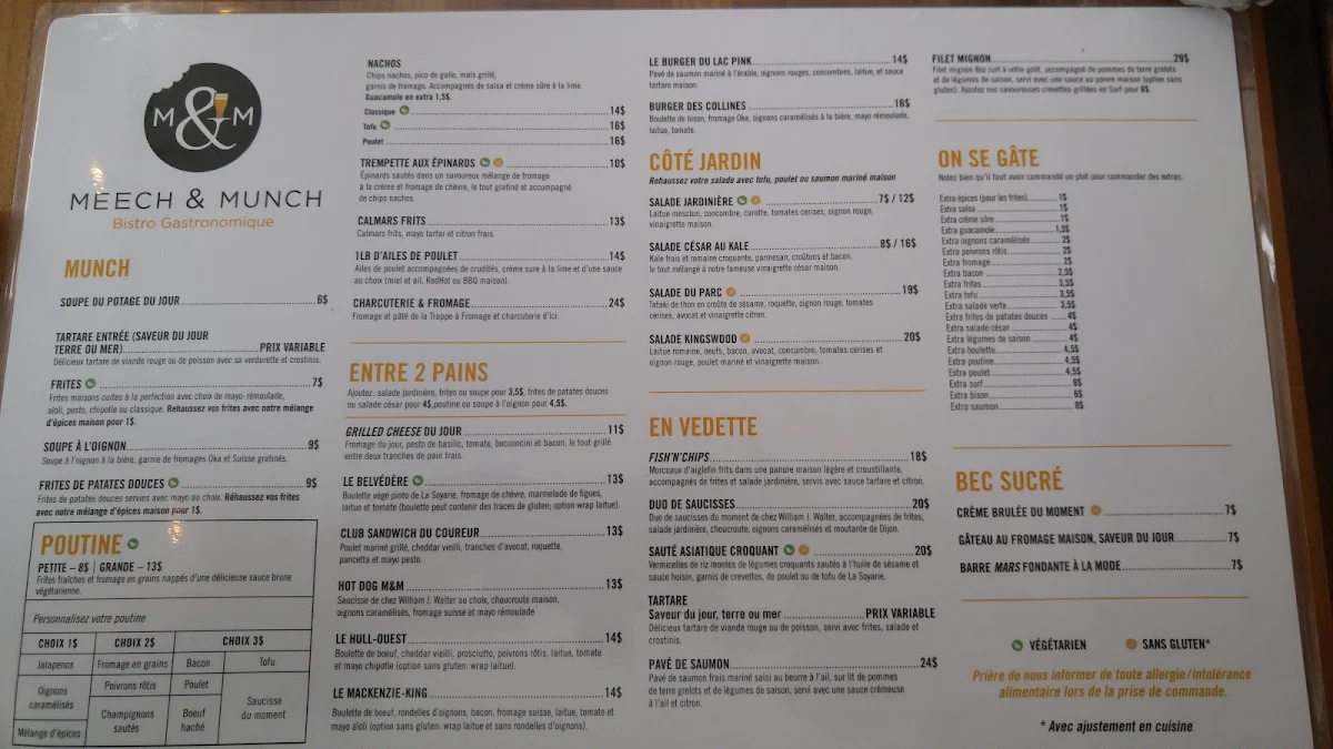Menu, Meech & Munch