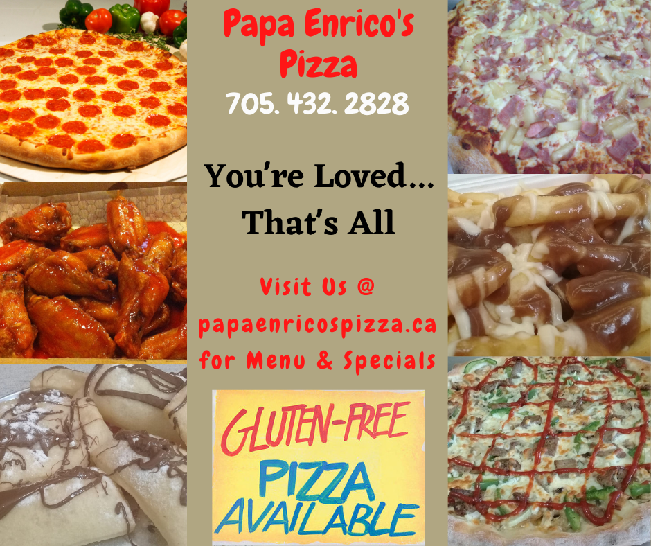Menu, Papa Enrico's Pizza