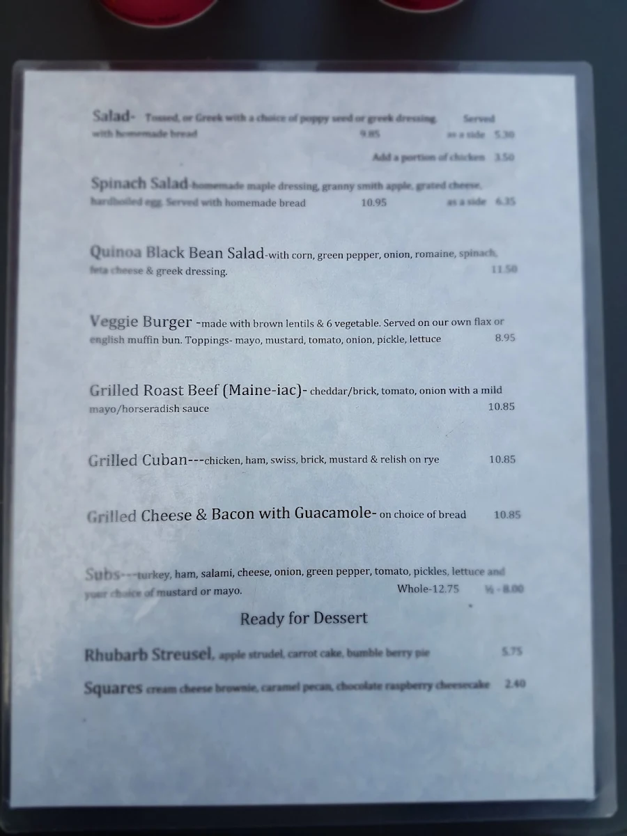 Menu, Highwheeler Cafe & Bakery