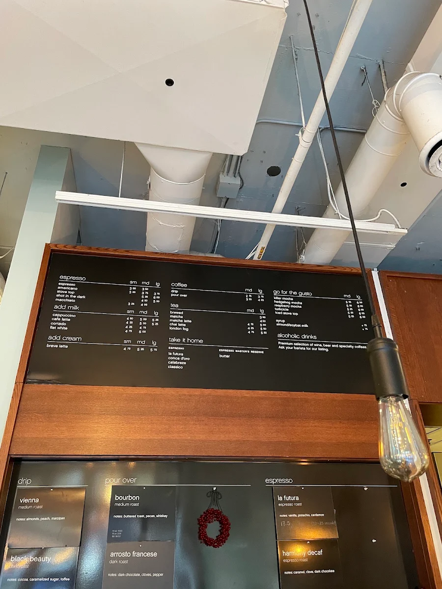 Menu, Milano Coffee