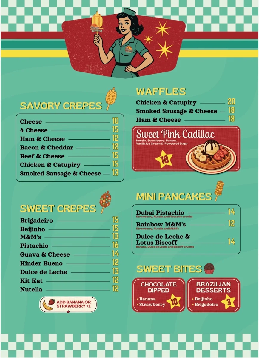 Menu, Divas Crepe on a Stick