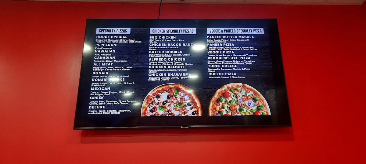Menu, Cosmic Pizza & Donair winterburn