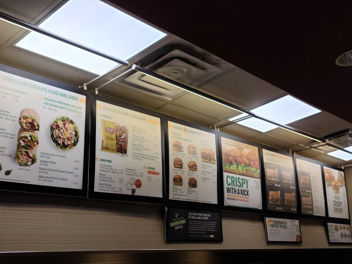 Menu, Subway