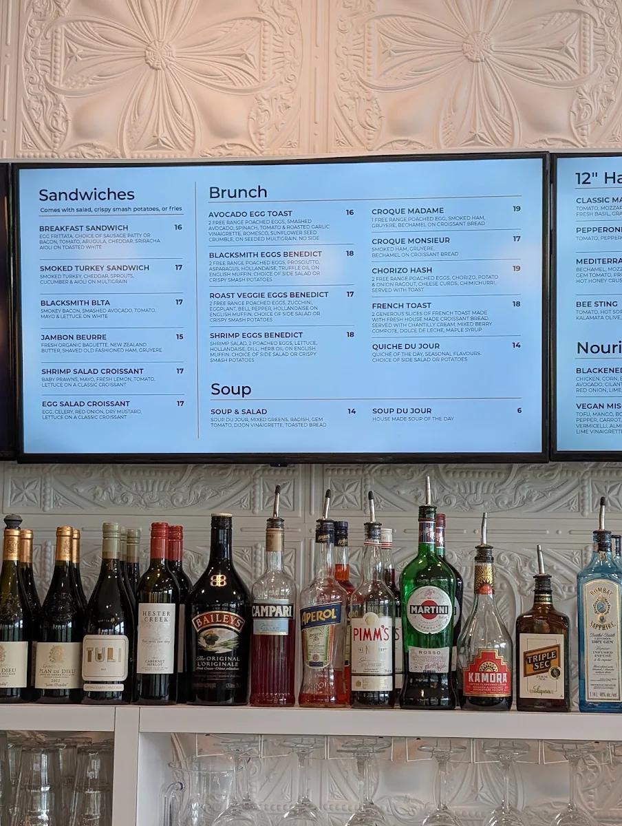 Menu, Blacksmith Bakery