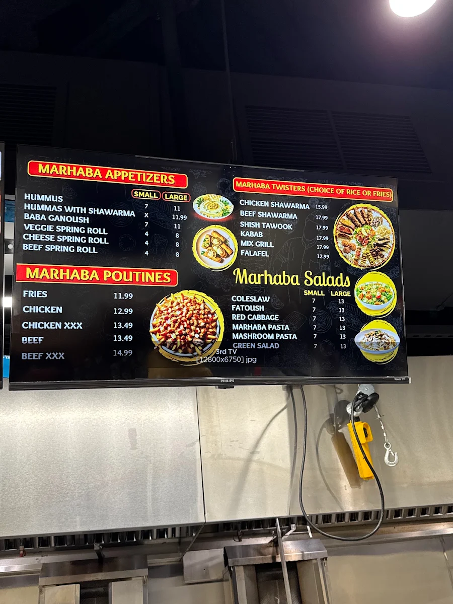 Menu, Marhaba Shawarma