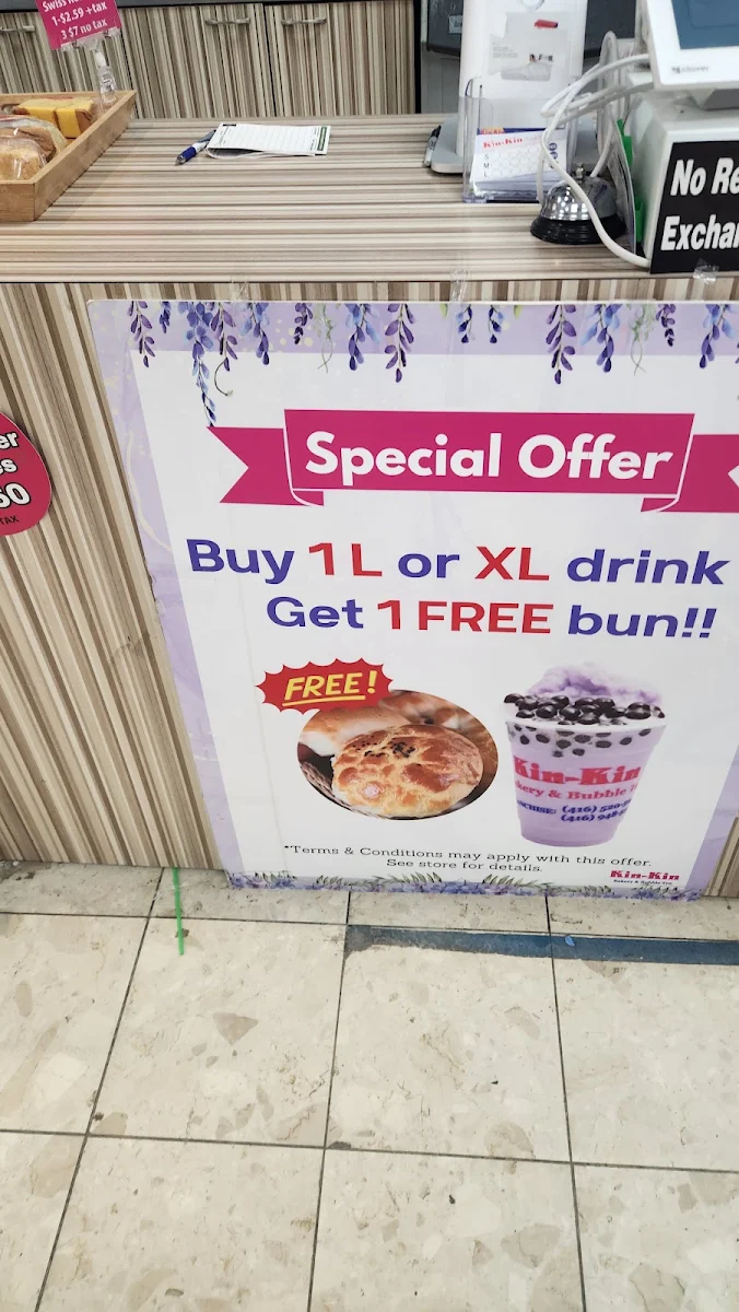 Menu, Kin Kin bakery and Bubble Tea