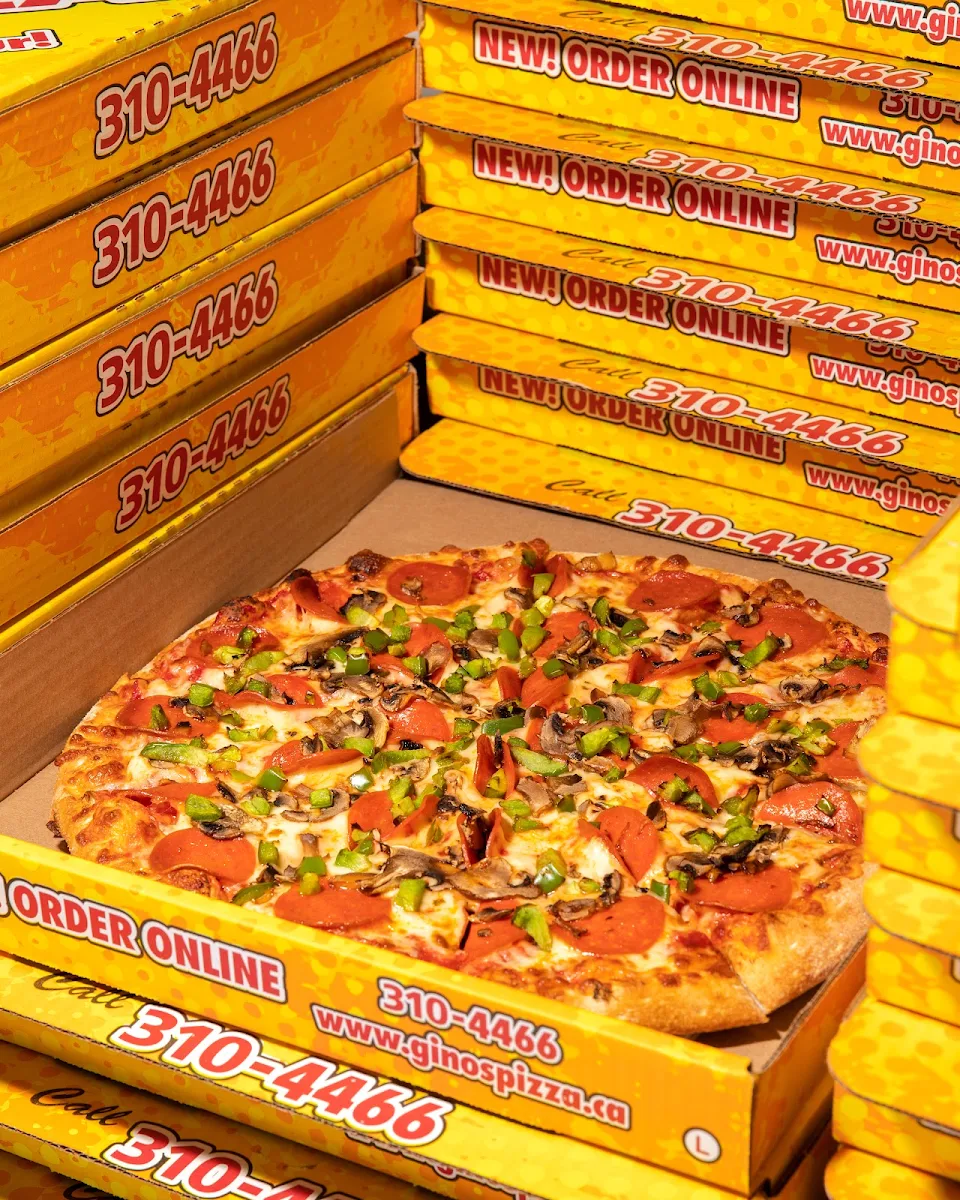 Menu, Gino's Pizza