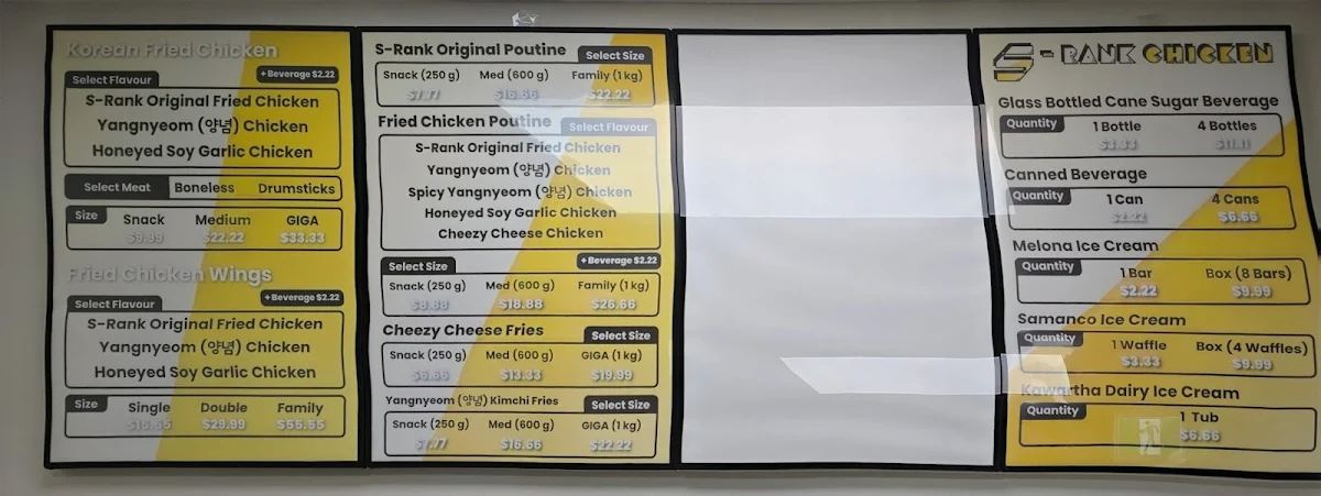 Menu, S-Rank Chicken