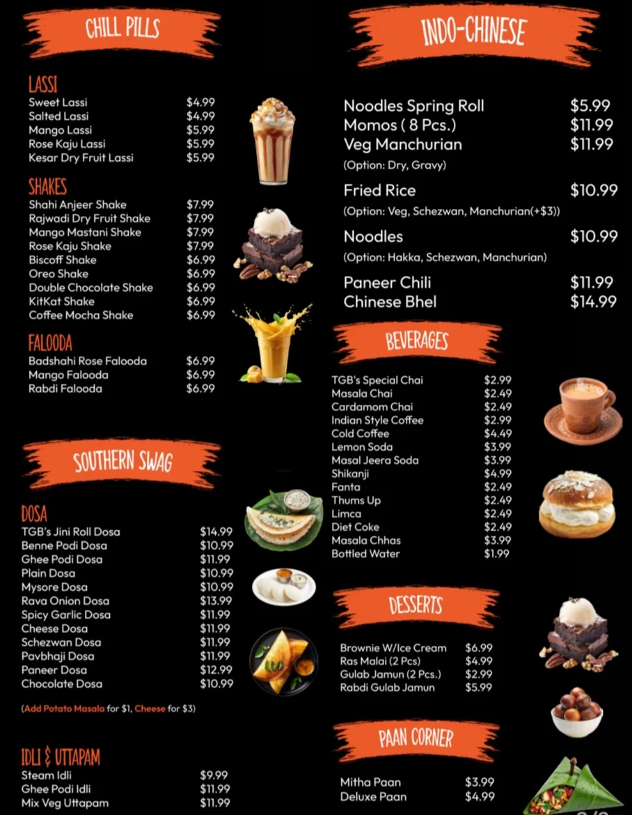 Menu, The Gully Bites - Indian Street Food (Parking on Back Side)