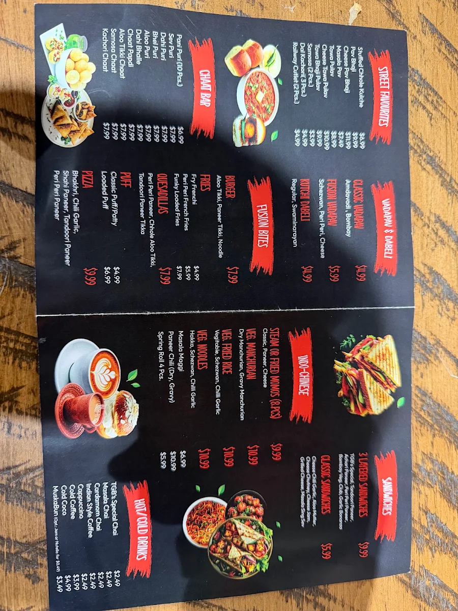 Menu, The Gully Bites - Indian Street Food (Parking on Back Side)