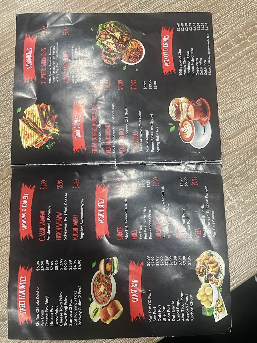 Menu, The Gully Bites - Indian Street Food (Parking on Back Side)