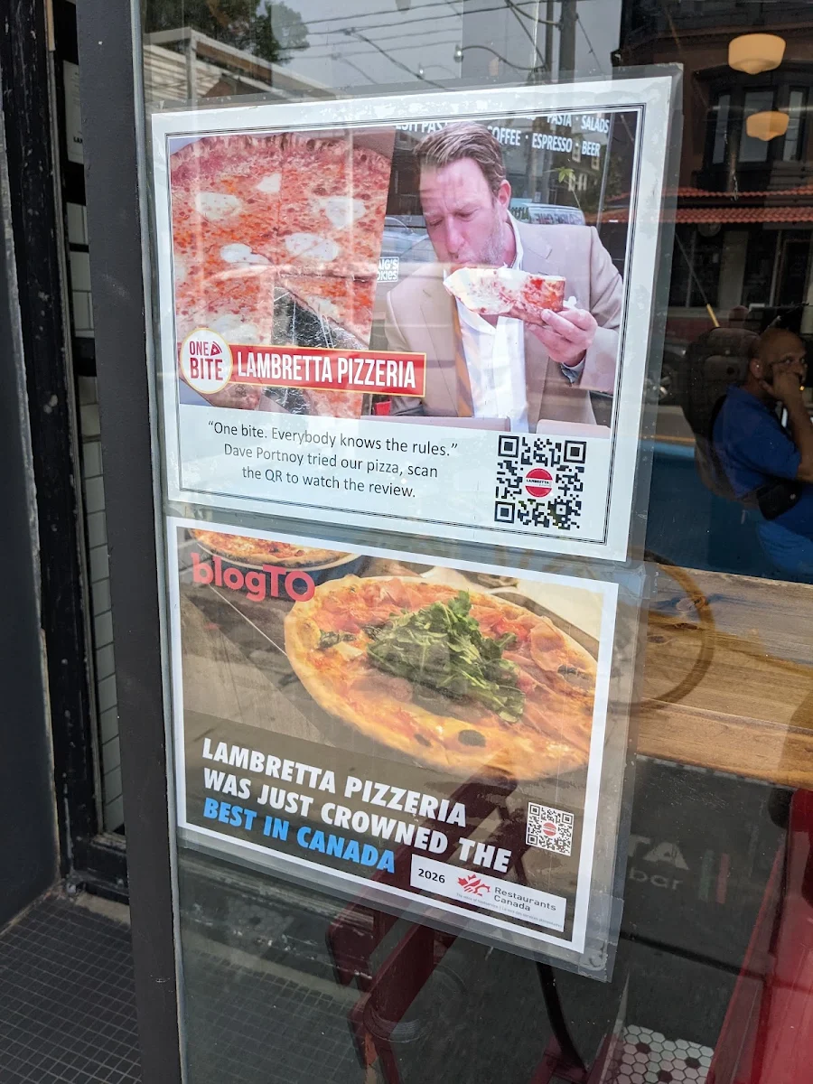Menu, Lambretta Pizzeria
