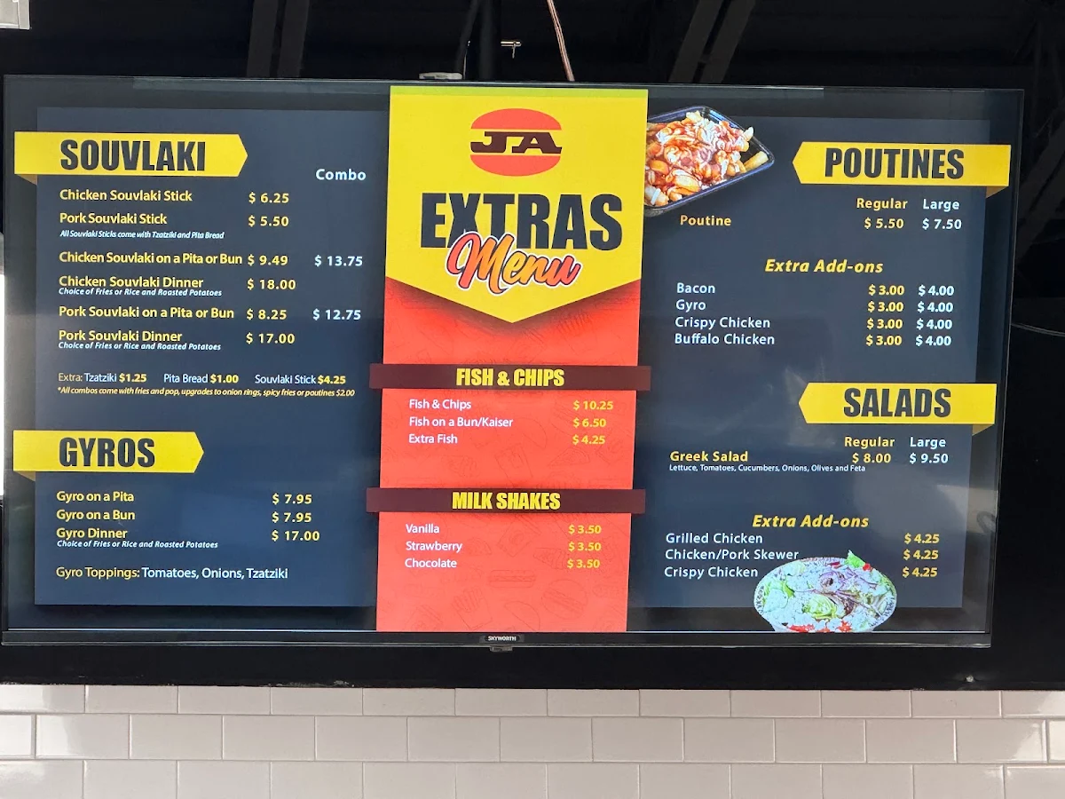 Menu, John Anderson's Hamburgers