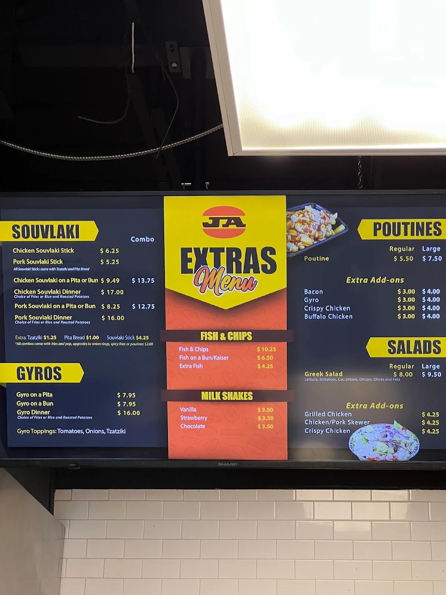 Menu, John Anderson's Hamburgers