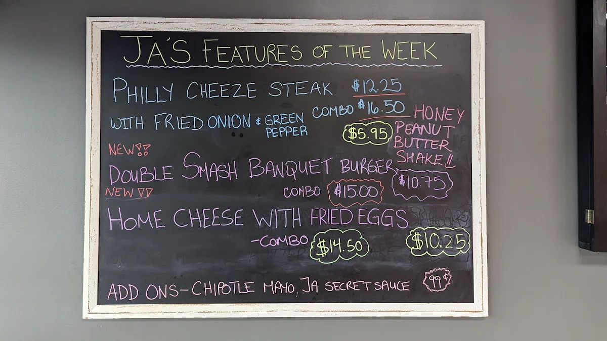 Menu, John Anderson's Hamburgers