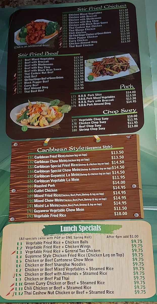 Menu, C&T Wok Express