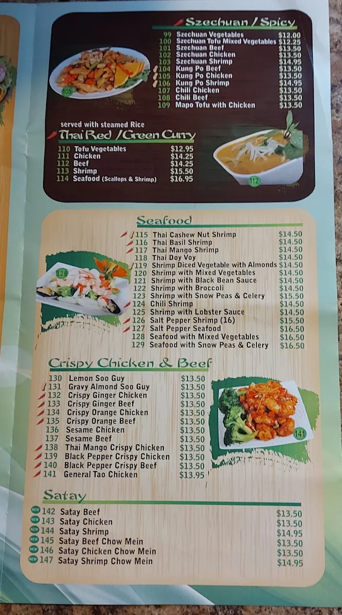 Menu, C&T Wok Express