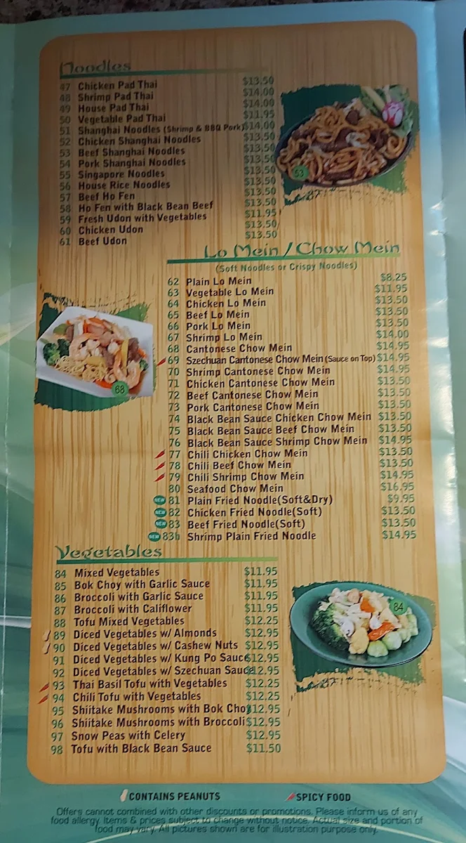 Menu, C&T Wok Express