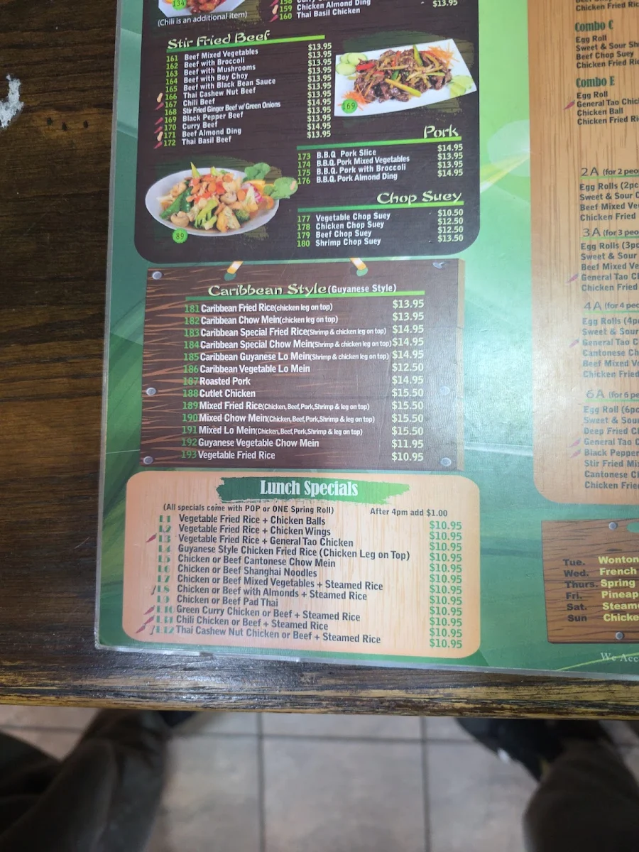 Menu, C&T Wok Express