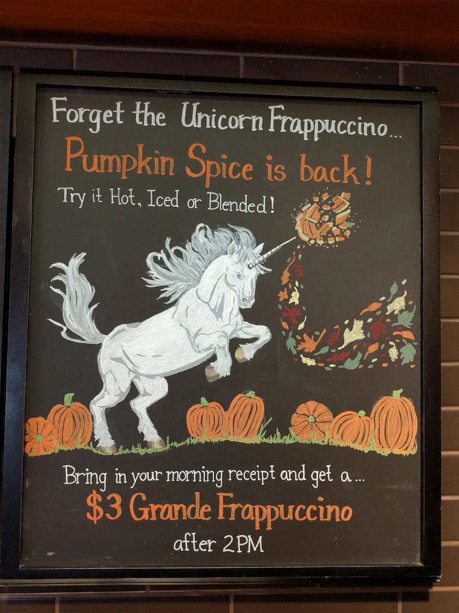 Menu, Starbucks Coffee Company