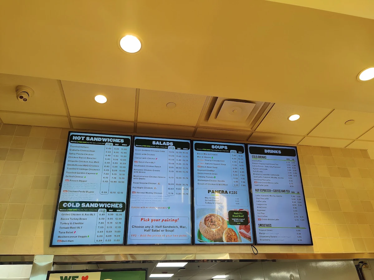 Menu, Panera Bread