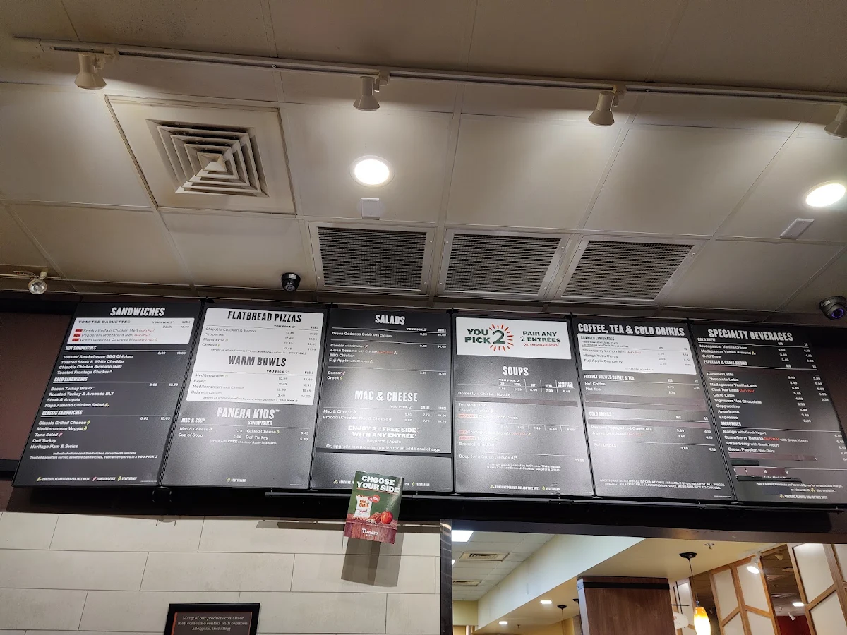 Menu, Panera Bread