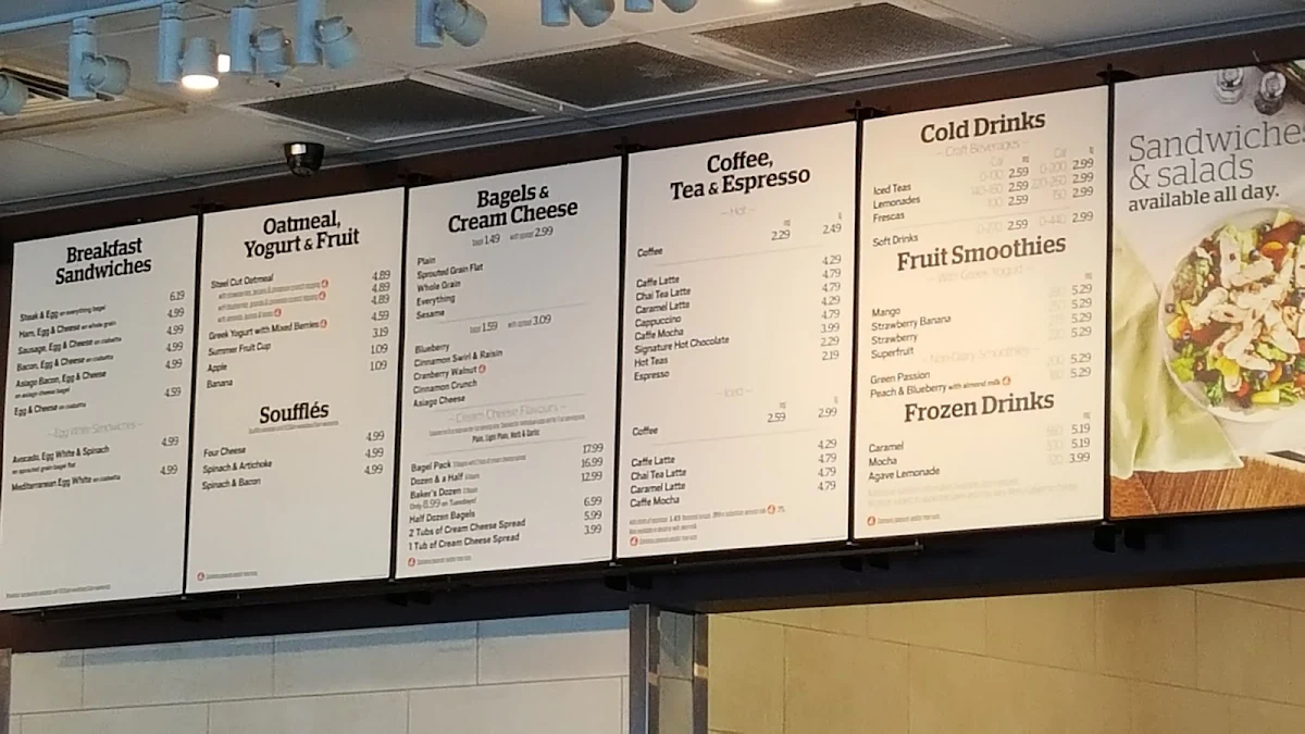 Menu, Panera Bread