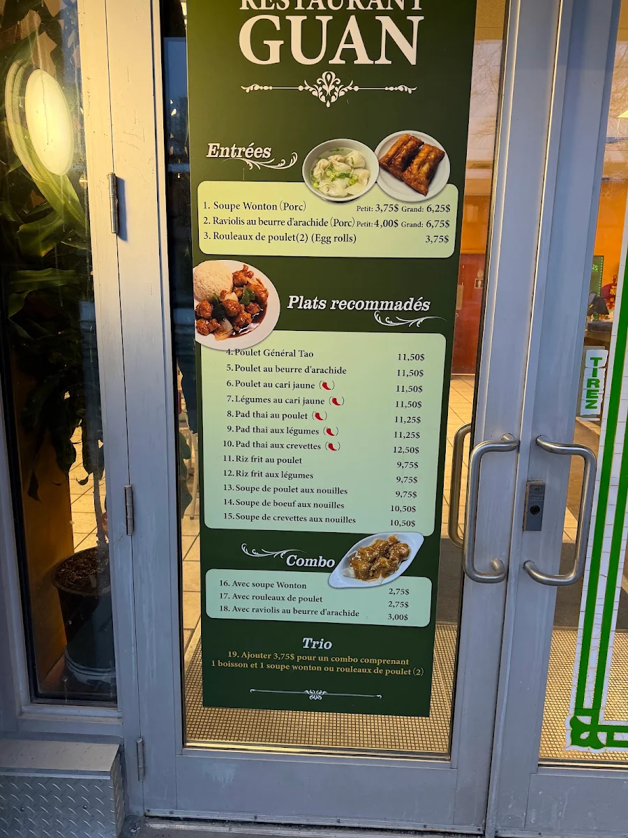 Menu, Restaurant GUAN