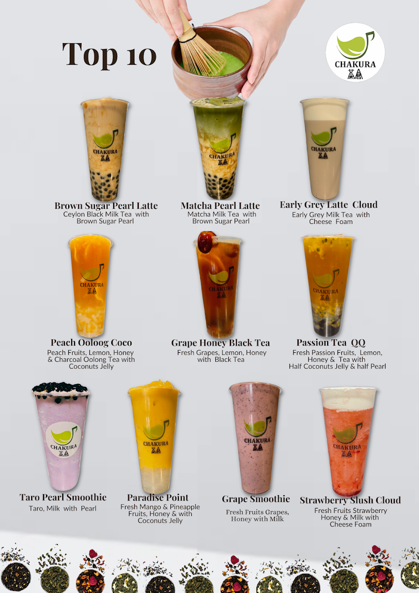 Menu, Plum Garden & CHAKURA