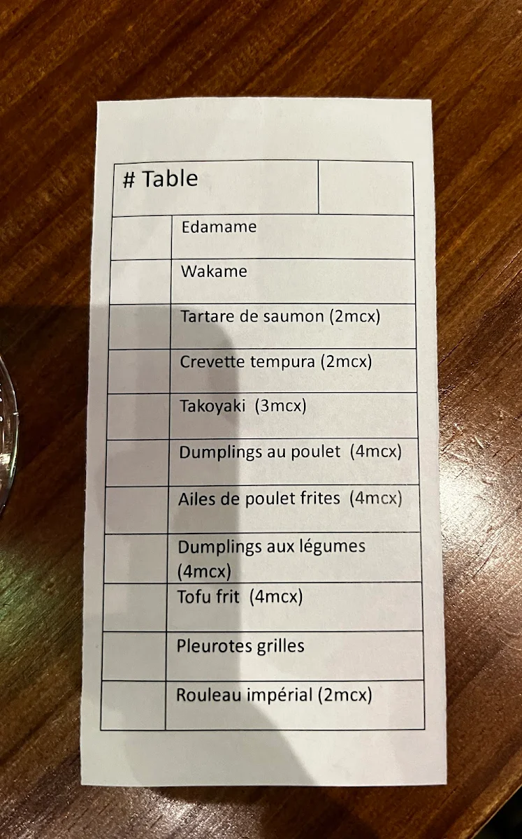 Menu, ukiya izakaya