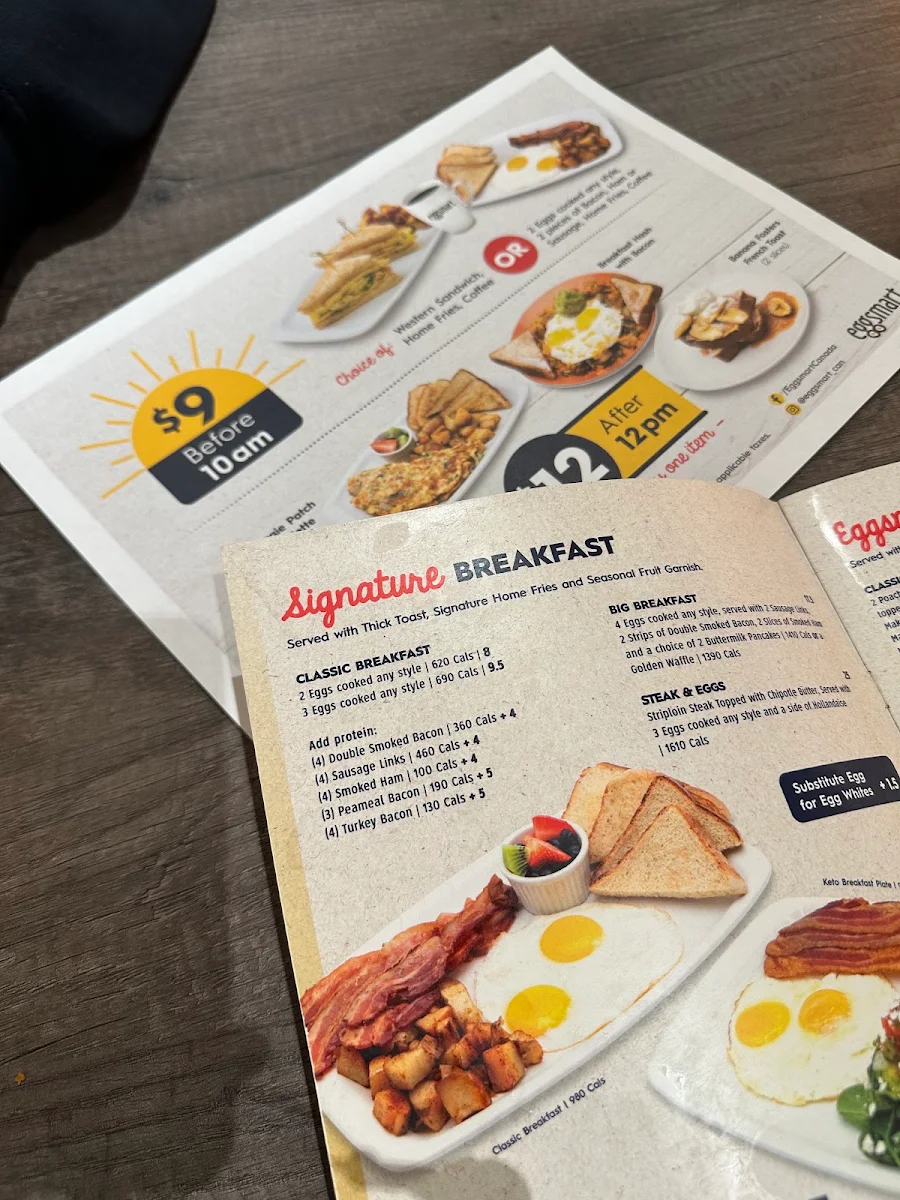 Menu, Eggsmart