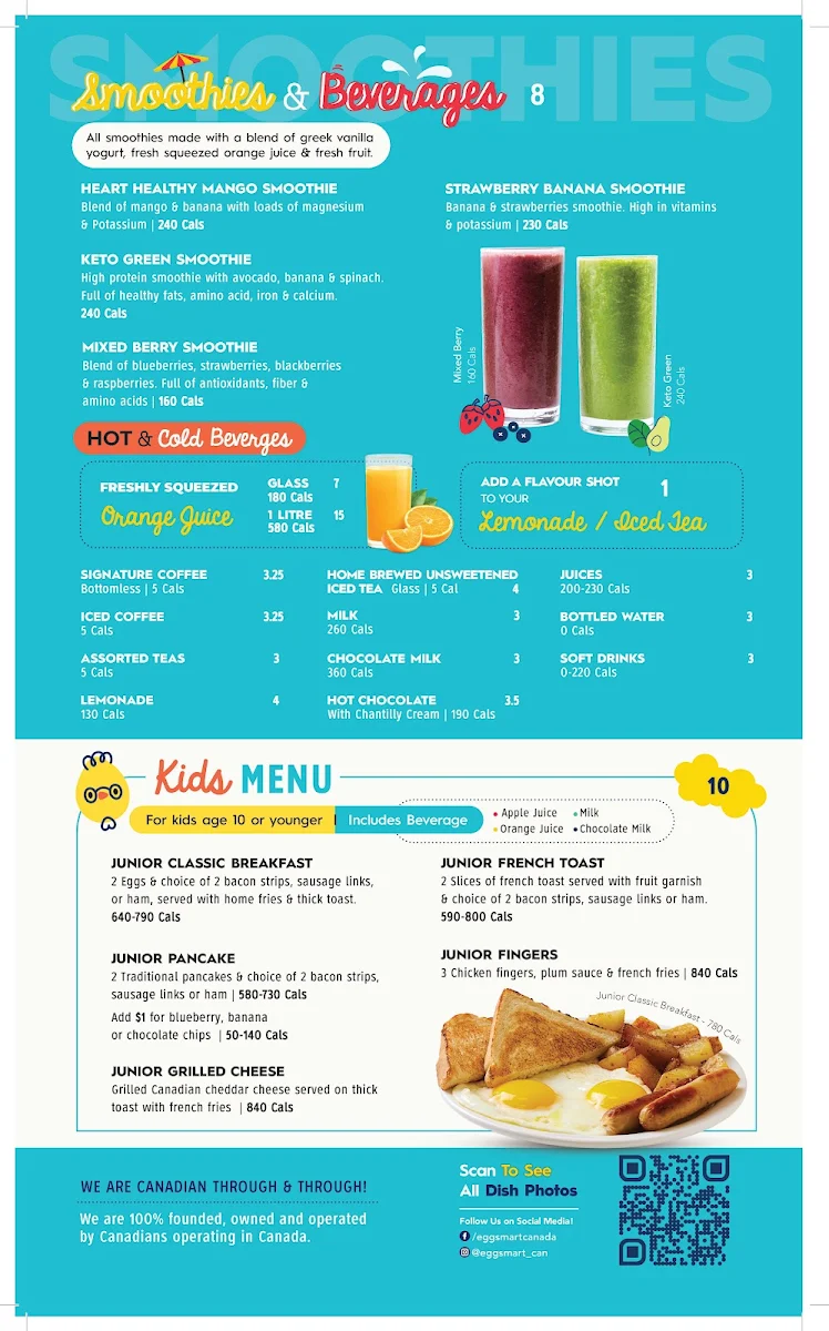 Menu, Eggsmart