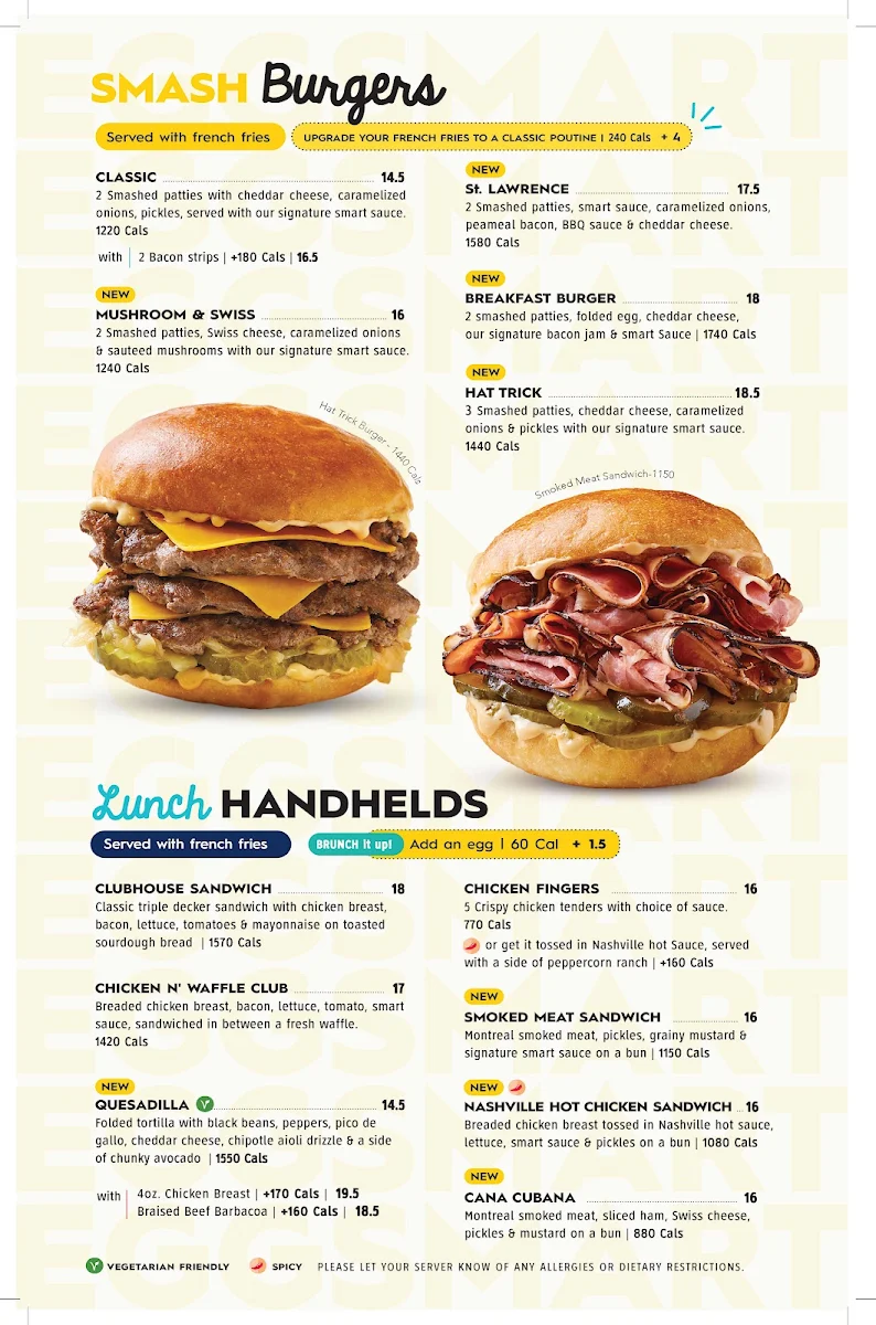 Menu, Eggsmart