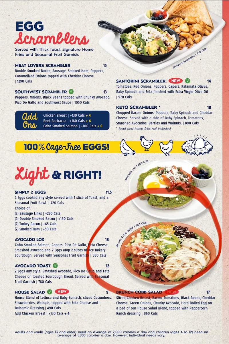 Menu, Eggsmart