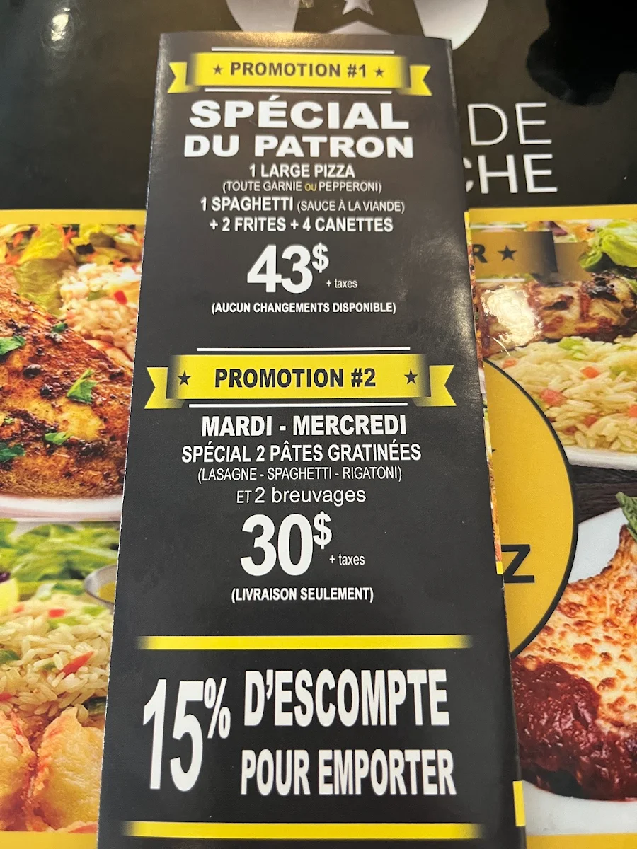 Menu, Restaurant L'Etoile De Mascouche