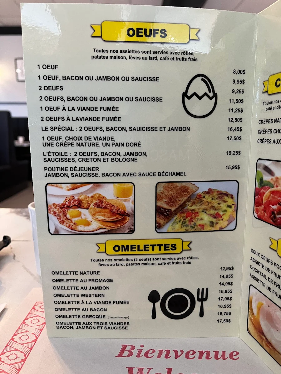 Menu, Restaurant L'Etoile De Mascouche