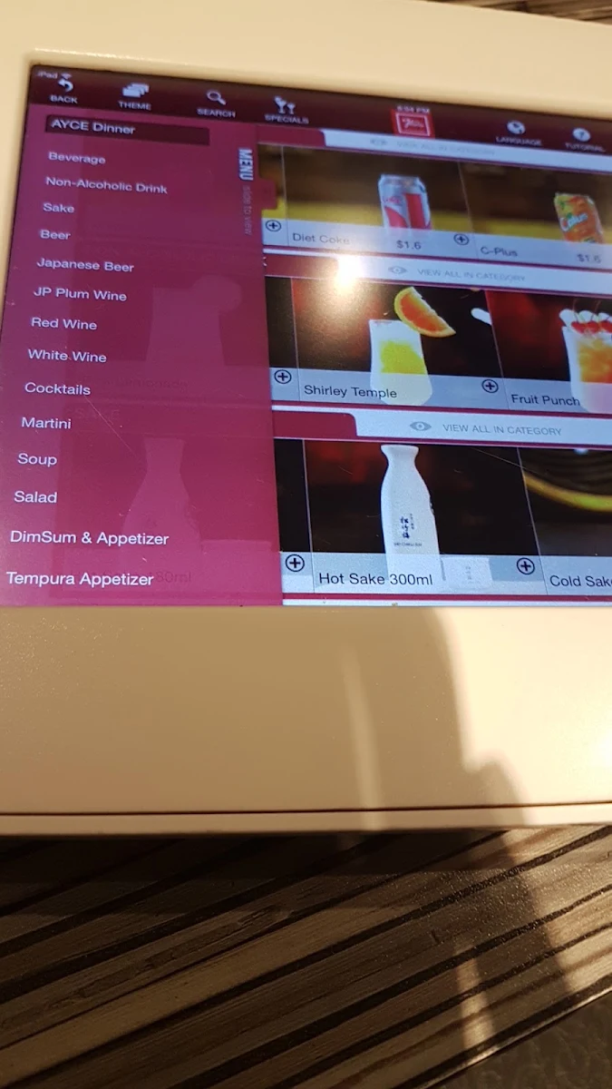 Menu, Ye's Sushi