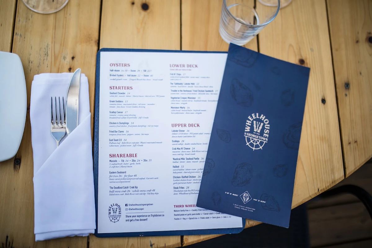 Menu, Wheelhouse In Georgetown