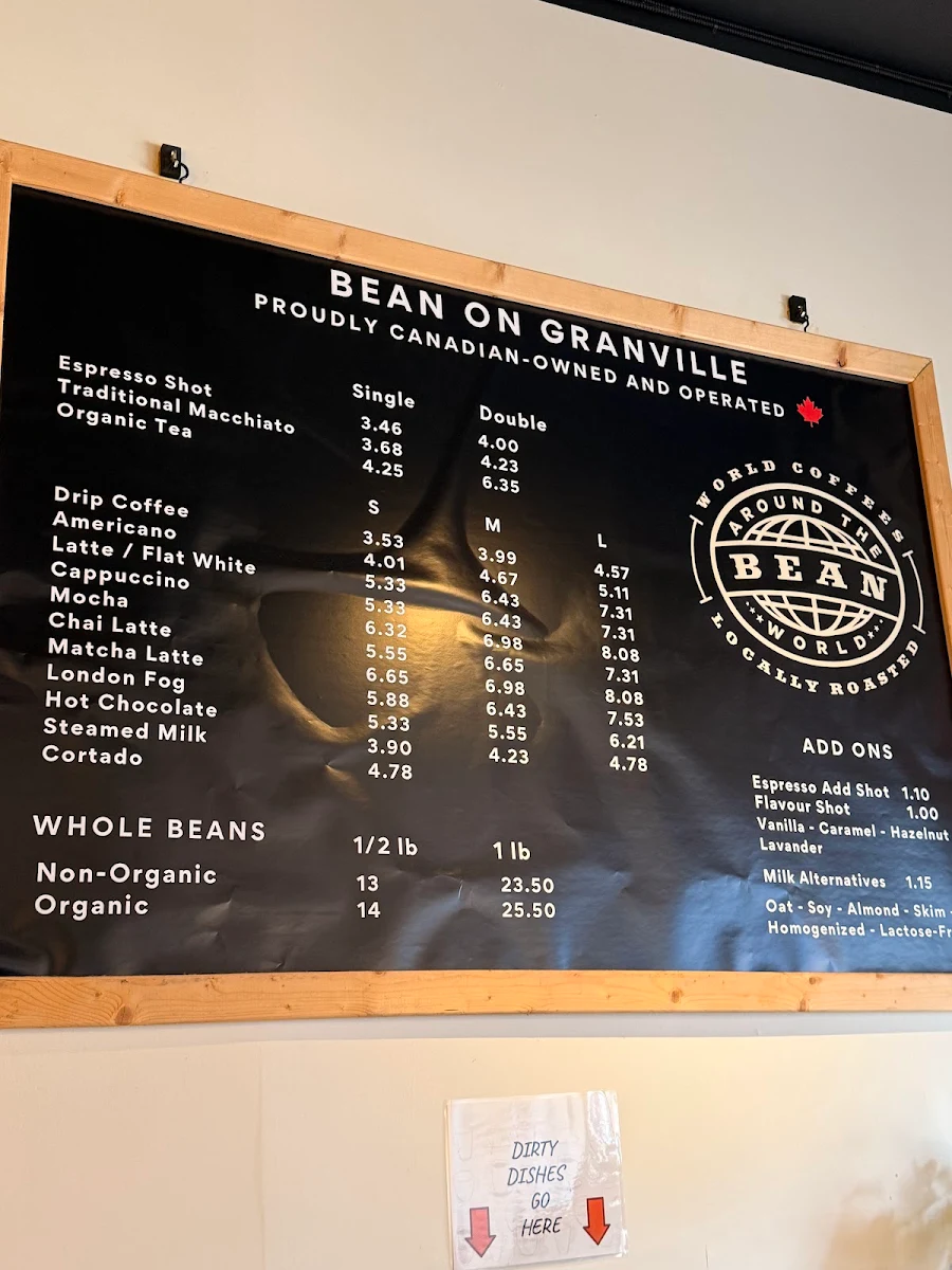 Menu, Bean Around The World