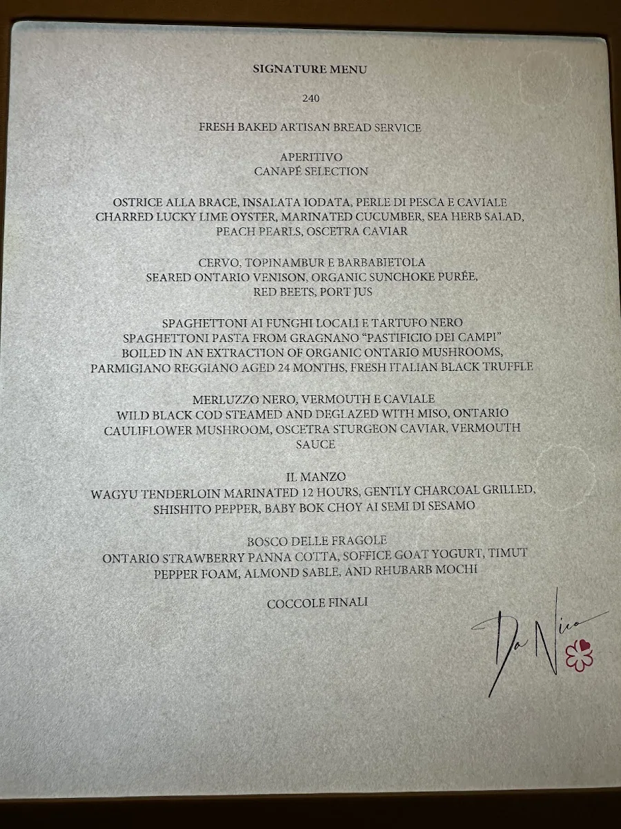 Menu, DaNico