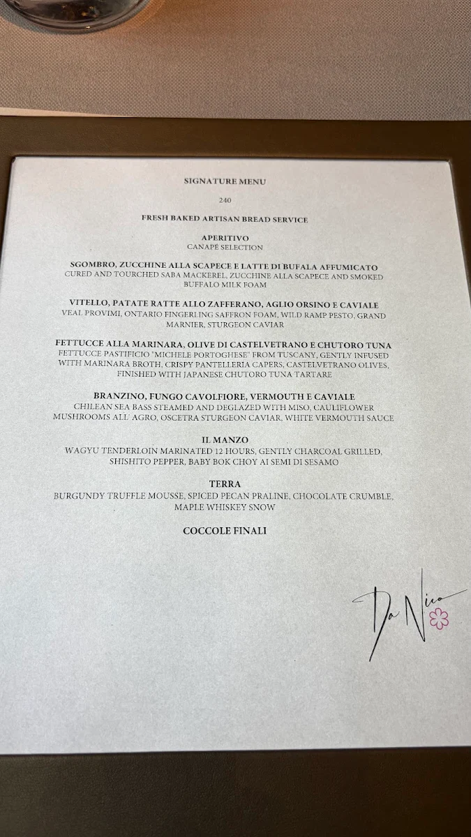 Menu, DaNico